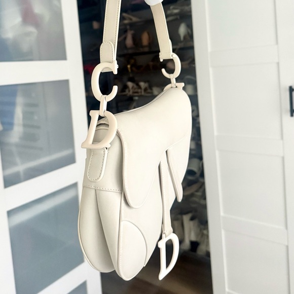 Dior Ultra-Matte Saddle Shoulder Bag • Cream / Off White (Fast Shipping) - Picture 5 of 11